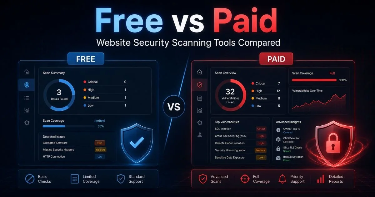 Free vs Paid Website Security Scanning Tools Compared